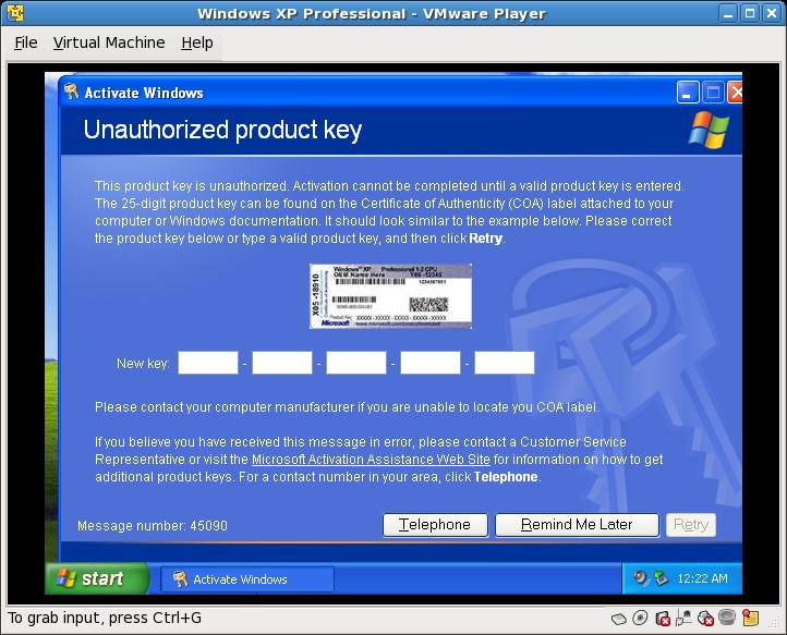 Windows XP Asks for a License Key Windows XP Asks for a License Key