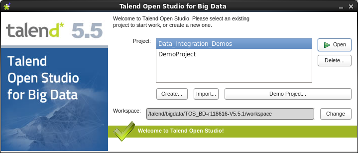 Talend Open Studio Big Data Choose Project